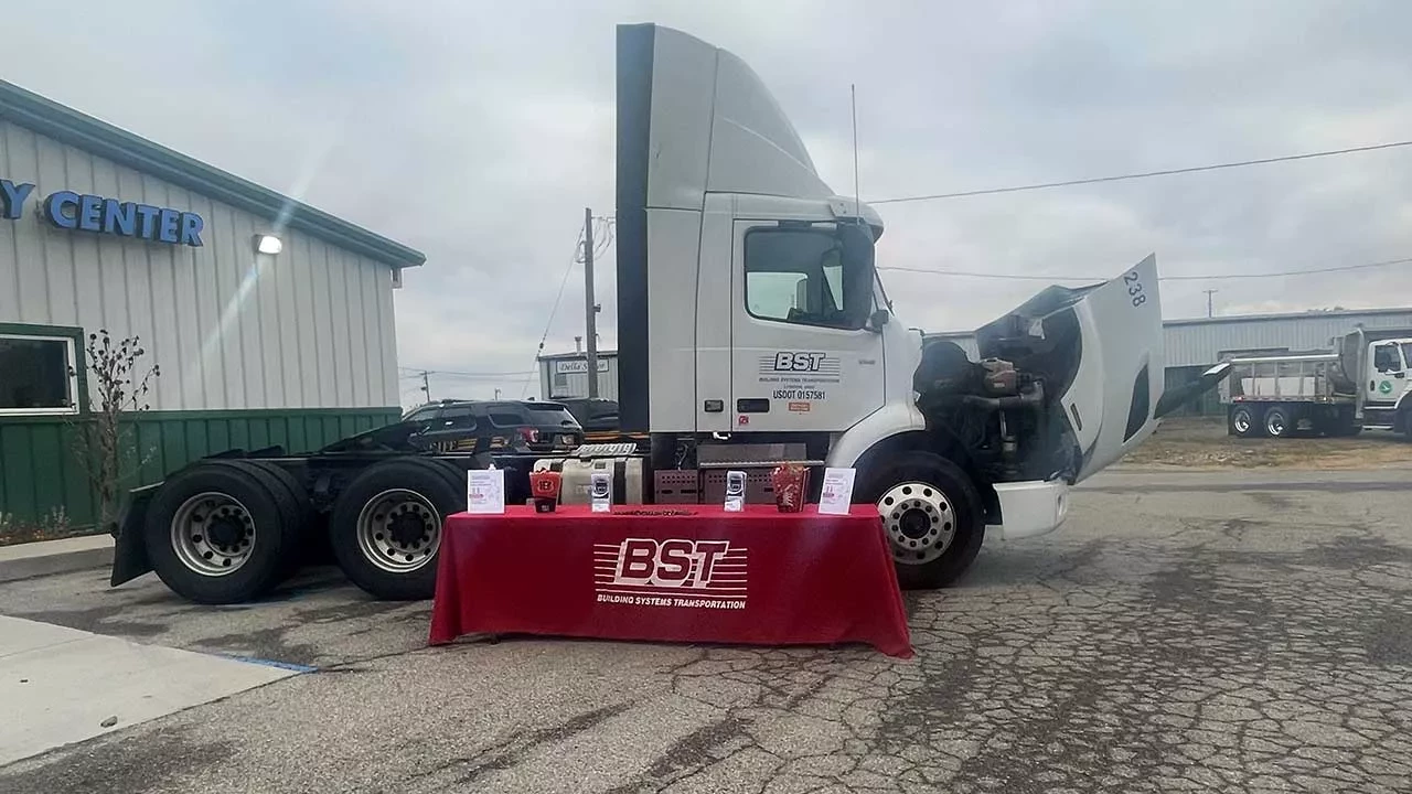 BST semi-truck displayed at local school community event