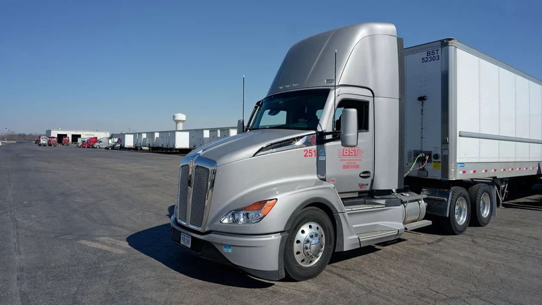 semi parked in a lot